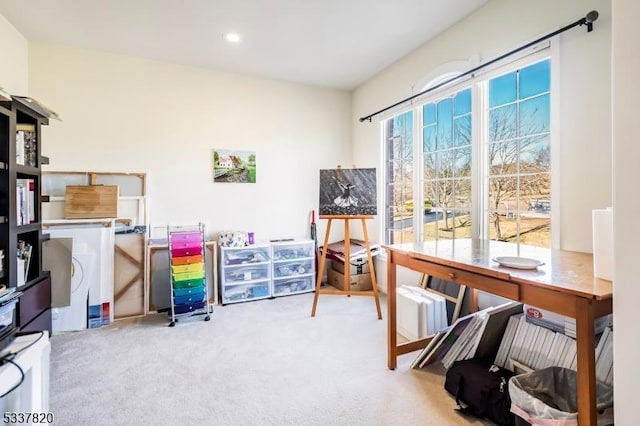 office area with carpet flooring