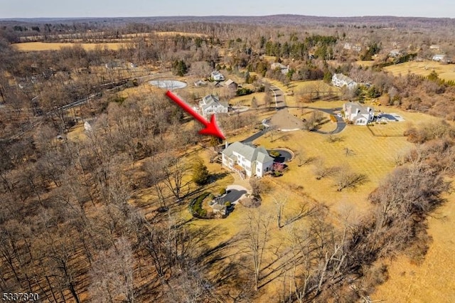 aerial view with a rural view