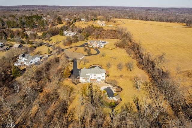 aerial view featuring a rural view