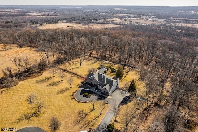 aerial view featuring a rural view