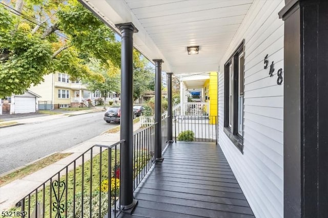 deck with covered porch