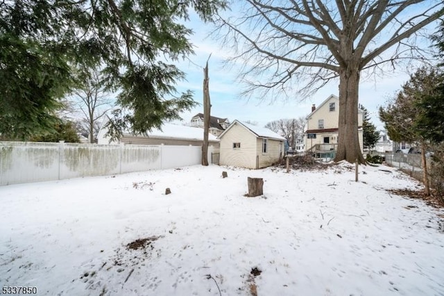 view of snowy yard