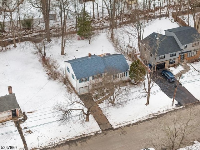 view of snowy aerial view