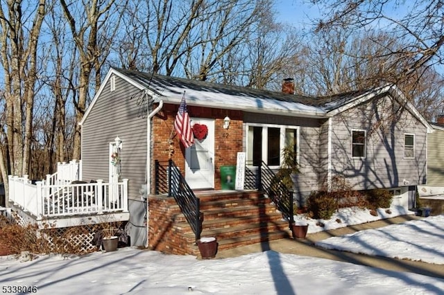 view of single story home