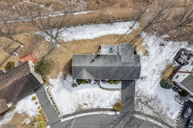 view of snowy aerial view