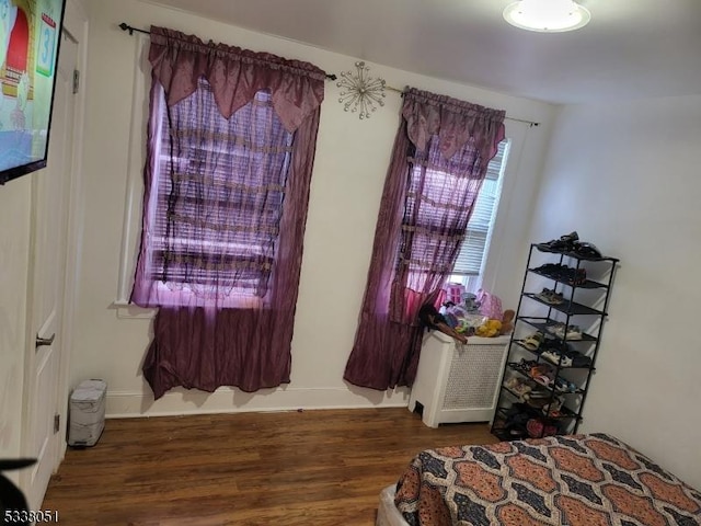 bedroom featuring dark hardwood / wood-style flooring