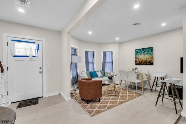 foyer entrance featuring light hardwood / wood-style flooring