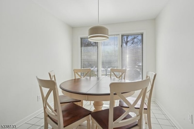 view of tiled dining room