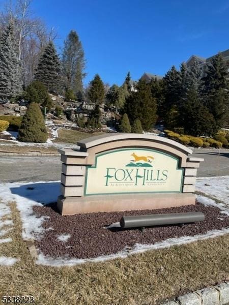 view of community sign