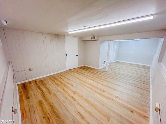 empty room featuring wood finished floors and visible vents