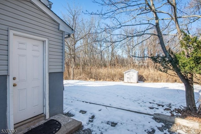 view of yard covered in snow