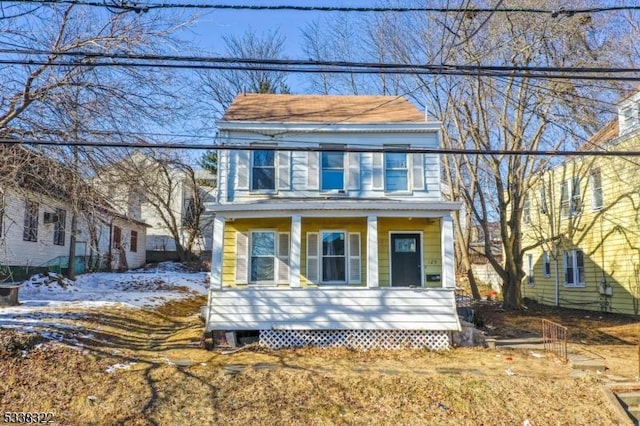 view of front of home featuring covered porch