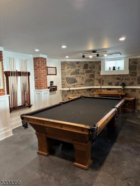 recreation room featuring pool table