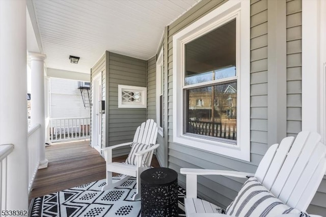 wooden deck featuring a porch