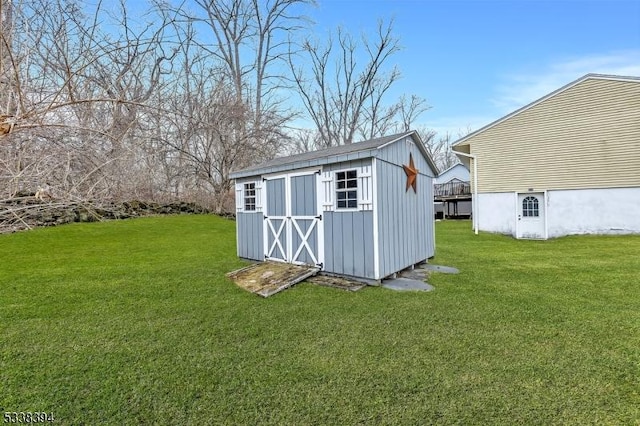 view of shed