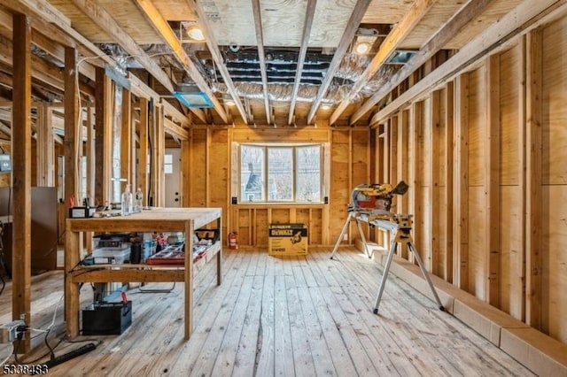 miscellaneous room featuring light wood-type flooring