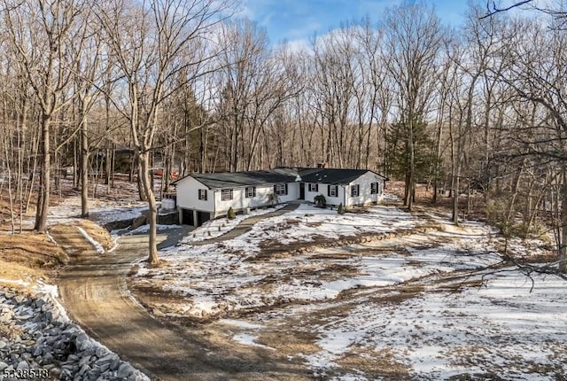 view of new england style home