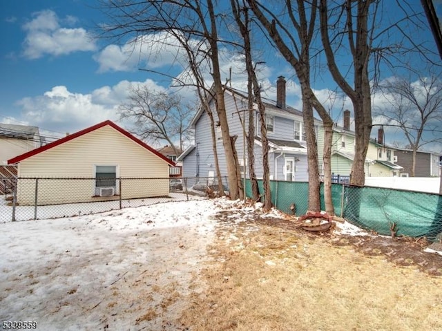 view of snow covered exterior