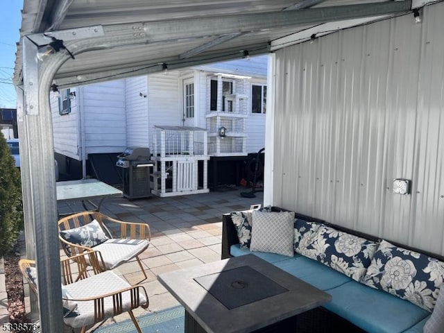 view of patio featuring grilling area