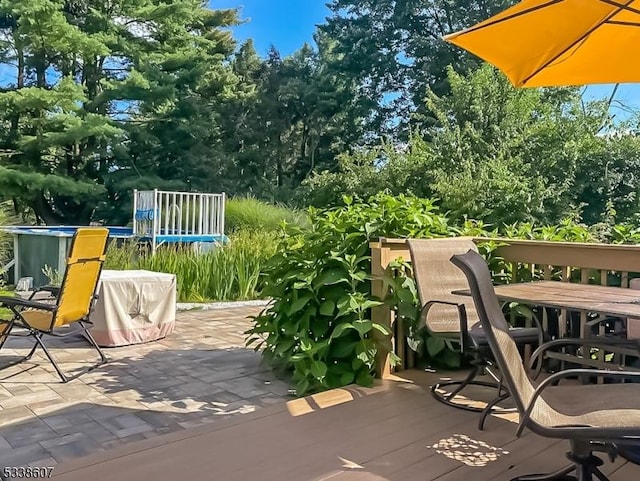 view of patio / terrace featuring a deck