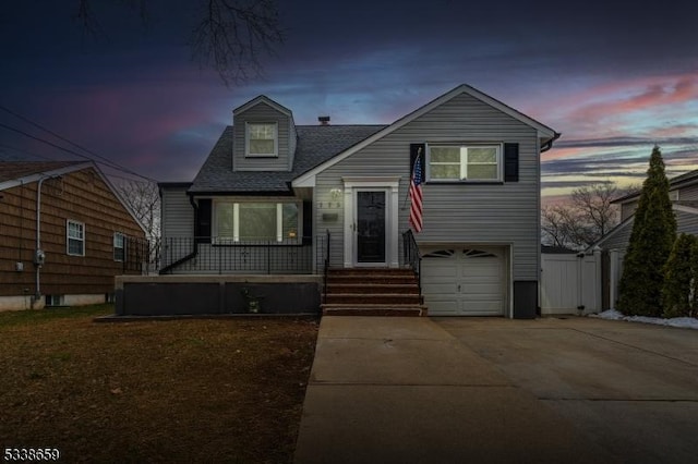 view of front of house featuring a garage