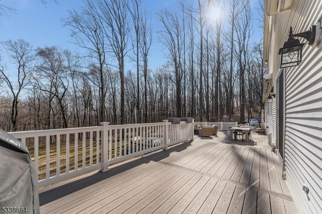 deck featuring an outdoor living space