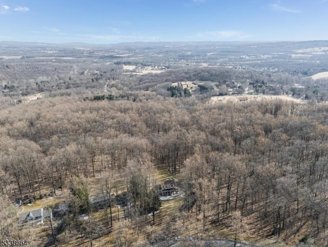 aerial view featuring a forest view