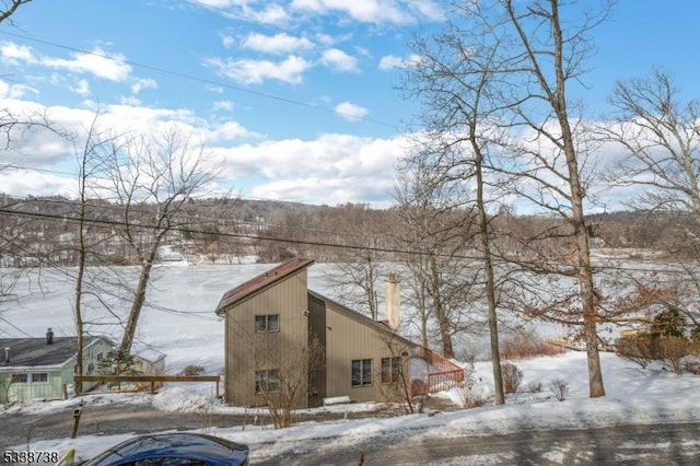 view of snow covered exterior