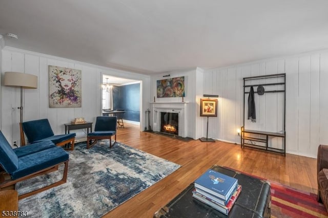 living room featuring hardwood / wood-style flooring