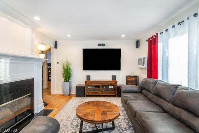 living room featuring light hardwood / wood-style flooring