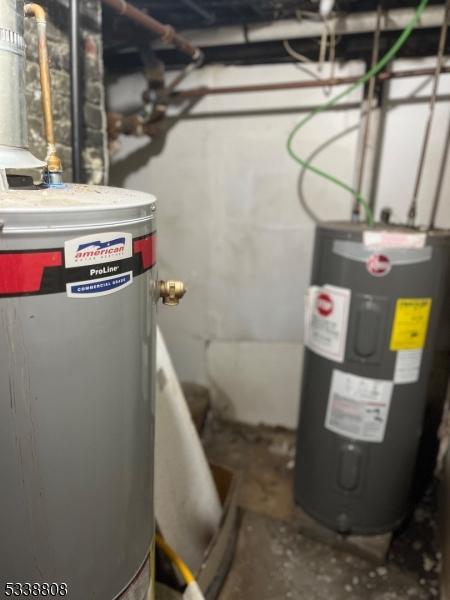 utility room featuring water heater