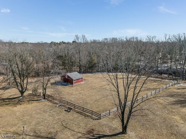 aerial view with a rural view