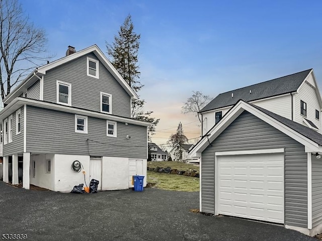 exterior space featuring a garage