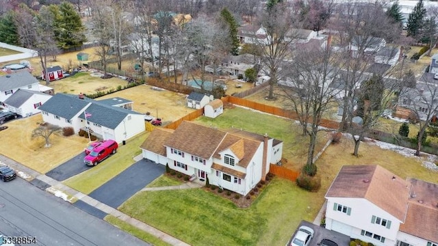 bird's eye view with a residential view