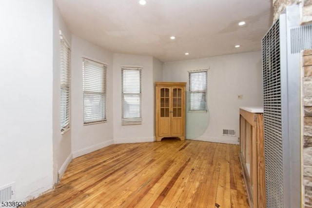 interior space with light hardwood / wood-style flooring