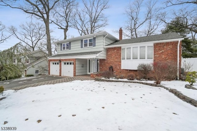 tri-level home featuring a garage