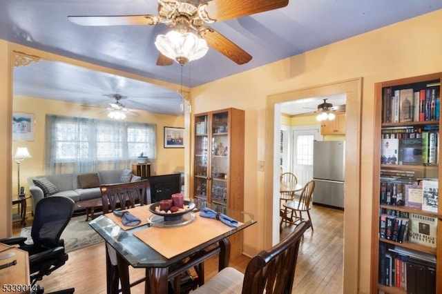 dining room featuring light wood-style flooring