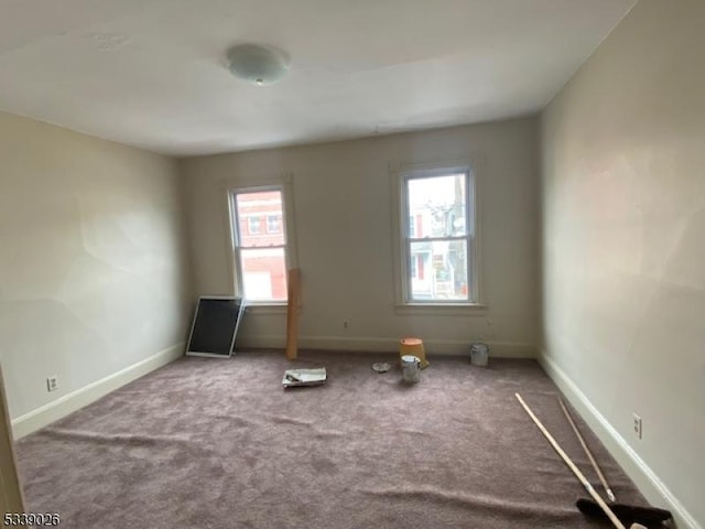 carpeted spare room with a wealth of natural light