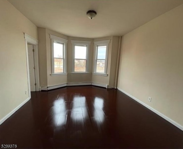 spare room featuring dark hardwood / wood-style floors