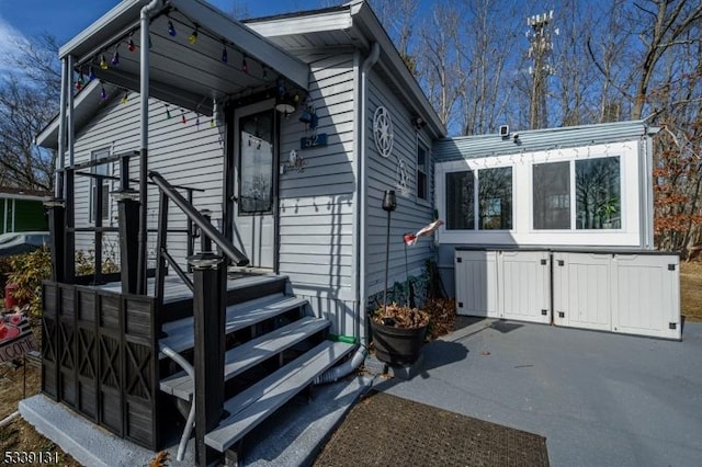 view of home's exterior with a patio