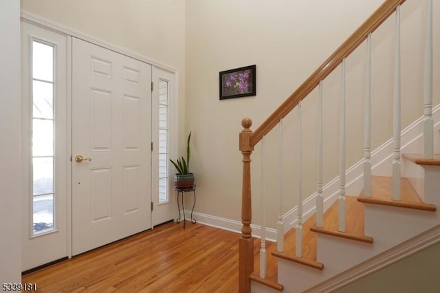 foyer featuring light wood-type flooring