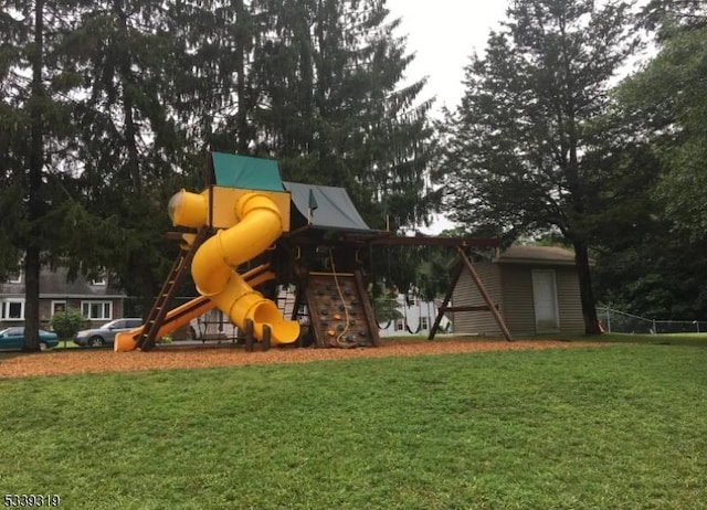 view of playground with a yard