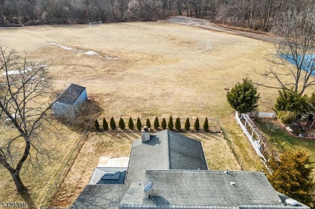 drone / aerial view featuring a rural view