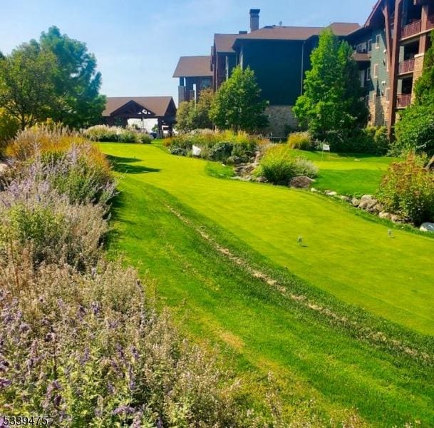 view of yard with golf course view