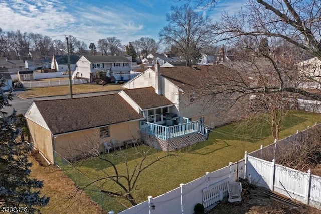 drone / aerial view with a residential view