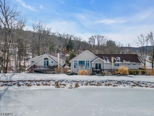 view of front of house featuring a deck