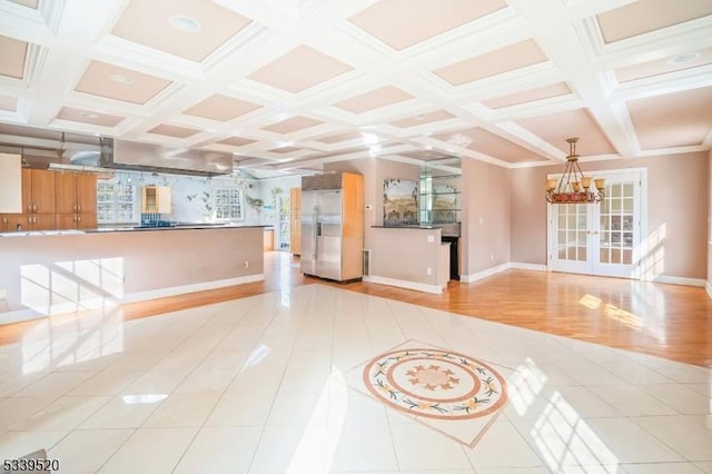 interior space with an inviting chandelier