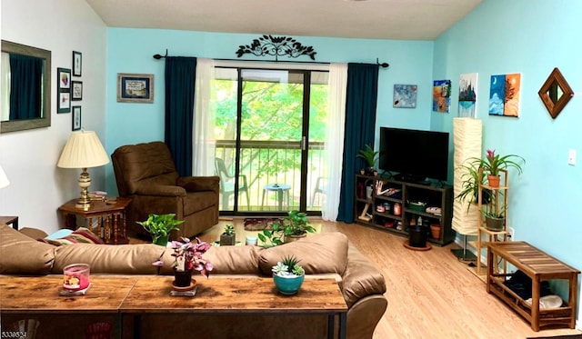 living room with light wood-style floors