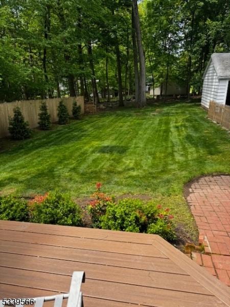 view of yard with fence