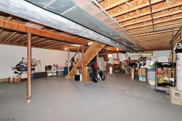 unfinished below grade area with stairs